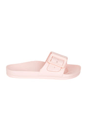 Product shot of the Solace EVA Slide in colour Blush (Pink), from the front