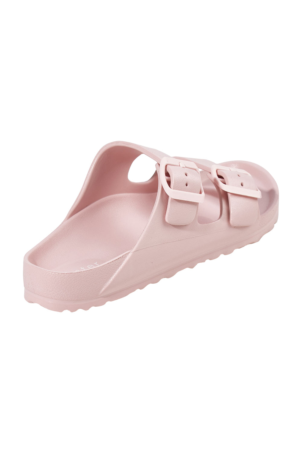 Product shot of the Sundreamer EVA Slide in colour Blush (Pink), from the back