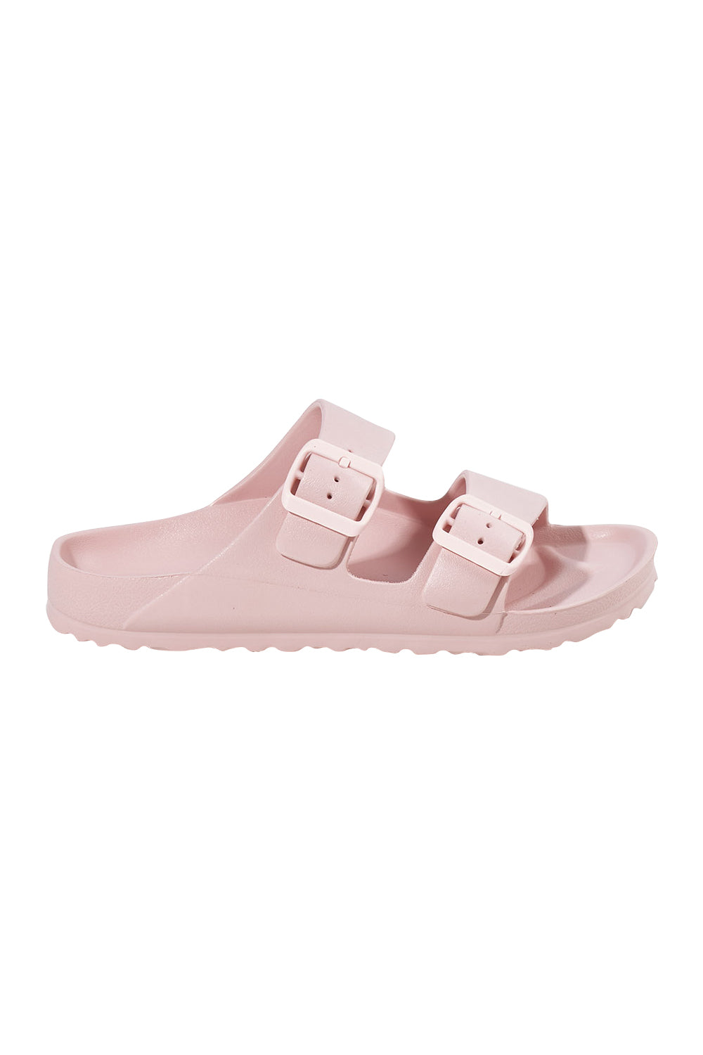 Product shot of the Sundreamer EVA Slide in colour Blush (Pink), from the front