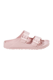 Product shot of the Sundreamer EVA Slide in colour Blush (Pink), from the front