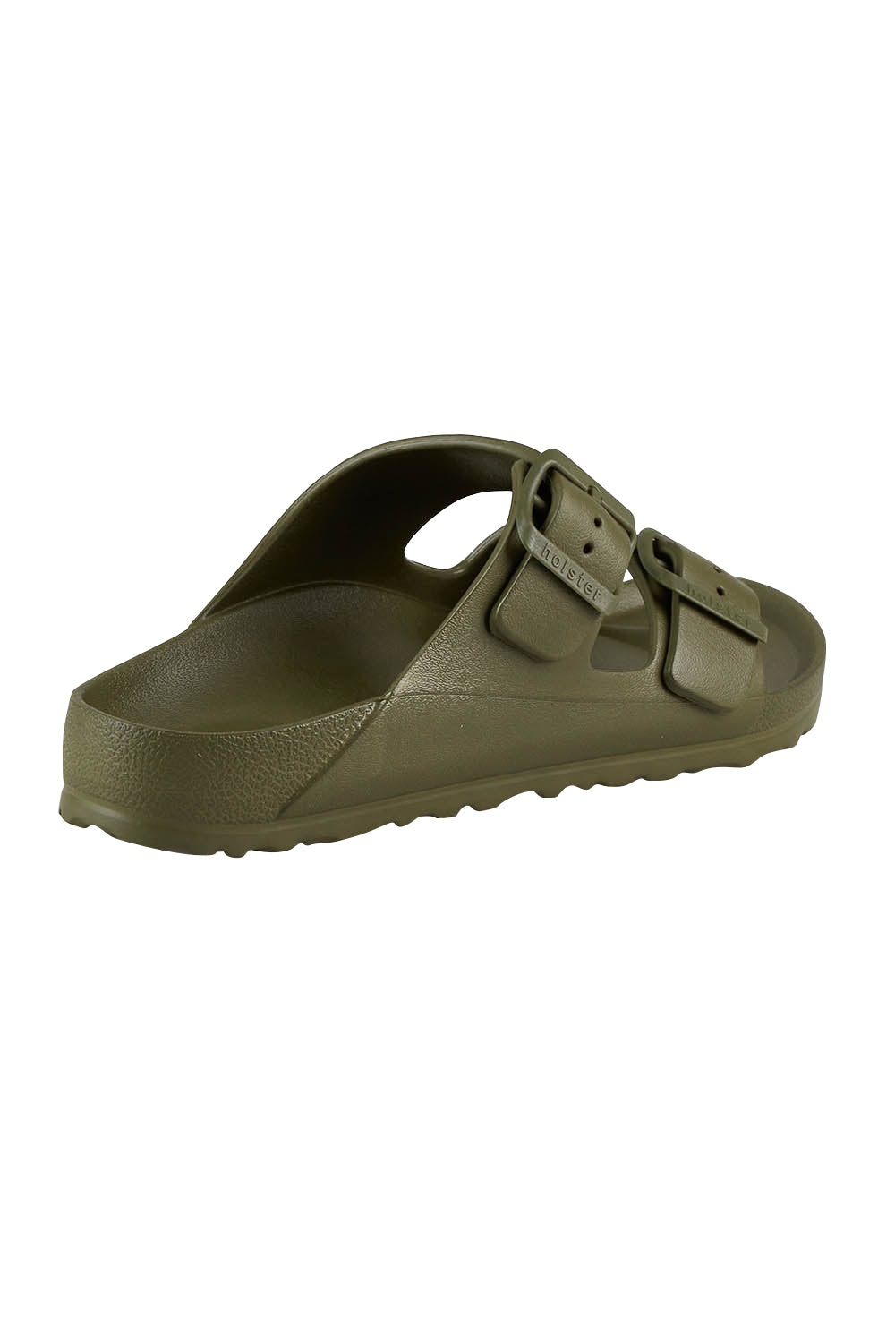 Product shot of the Sundreamer EVA Slide in colour Khaki (Green), from the back