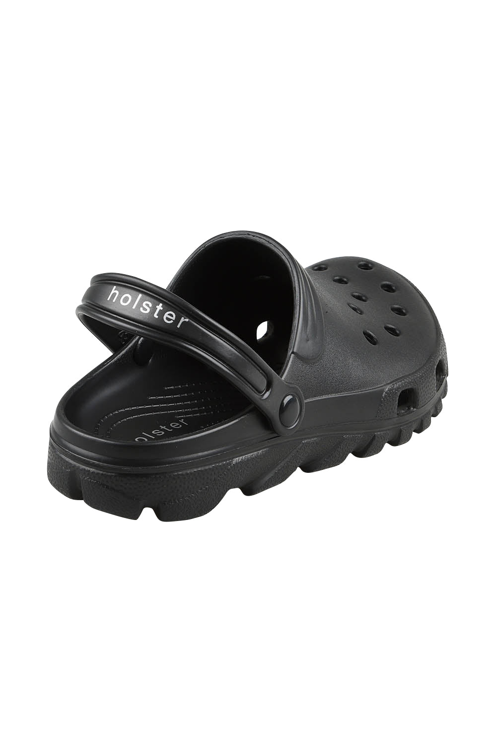 Product shot of the Sundrifter Eva Slide in colour Black (Black), detail