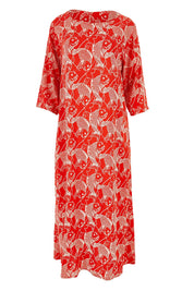 Product shot of the Carabou Dress in colour NemoRed (Red), from the front