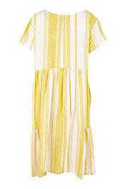 Product shot of the Aireys Dress in colour Lemondrop, detail