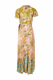 Product shot of the Margarita Dress SS in colour Botanical (Pink), from the back