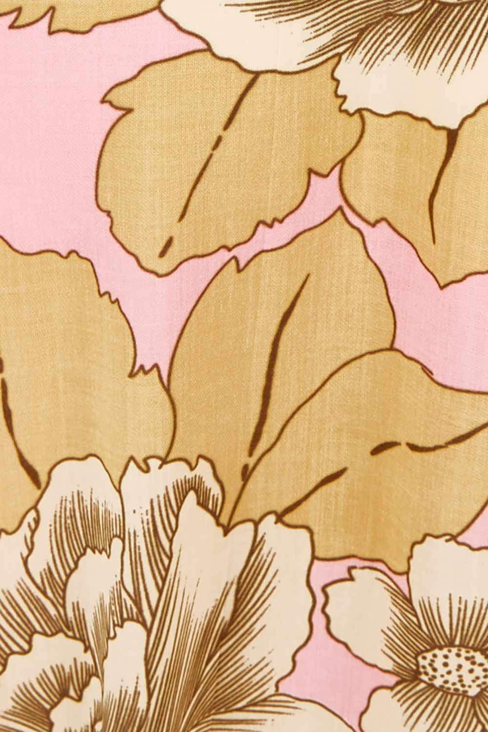 Product shot of the Margarita Dress SS in colour Botanical (Pink), detail