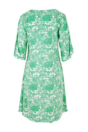 Product shot of the Romance Dress in colour Giardgreen (Green), from the back