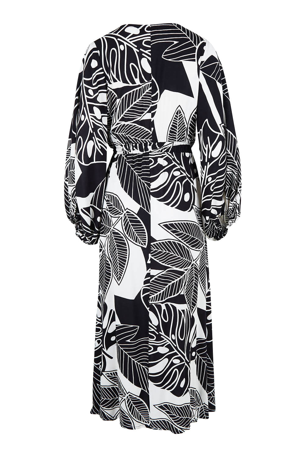 Product shot of the Mimosa Dress in colour Brazil (Black), from the back