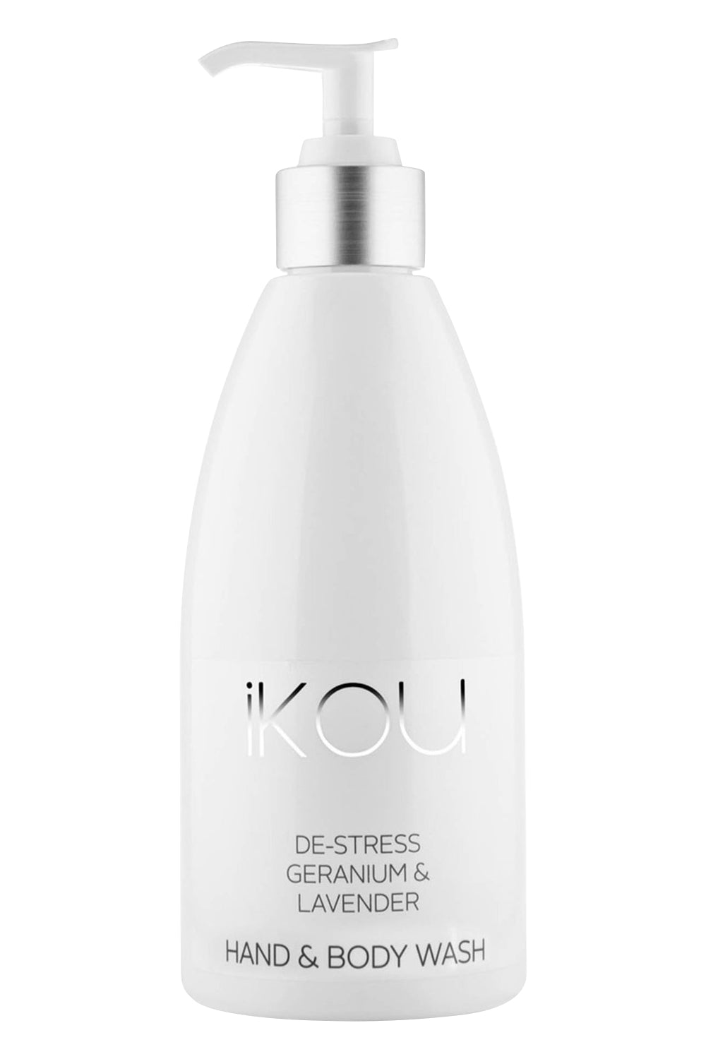 Product shot of the Hand And Body Wash in colour Destress (White), from the front