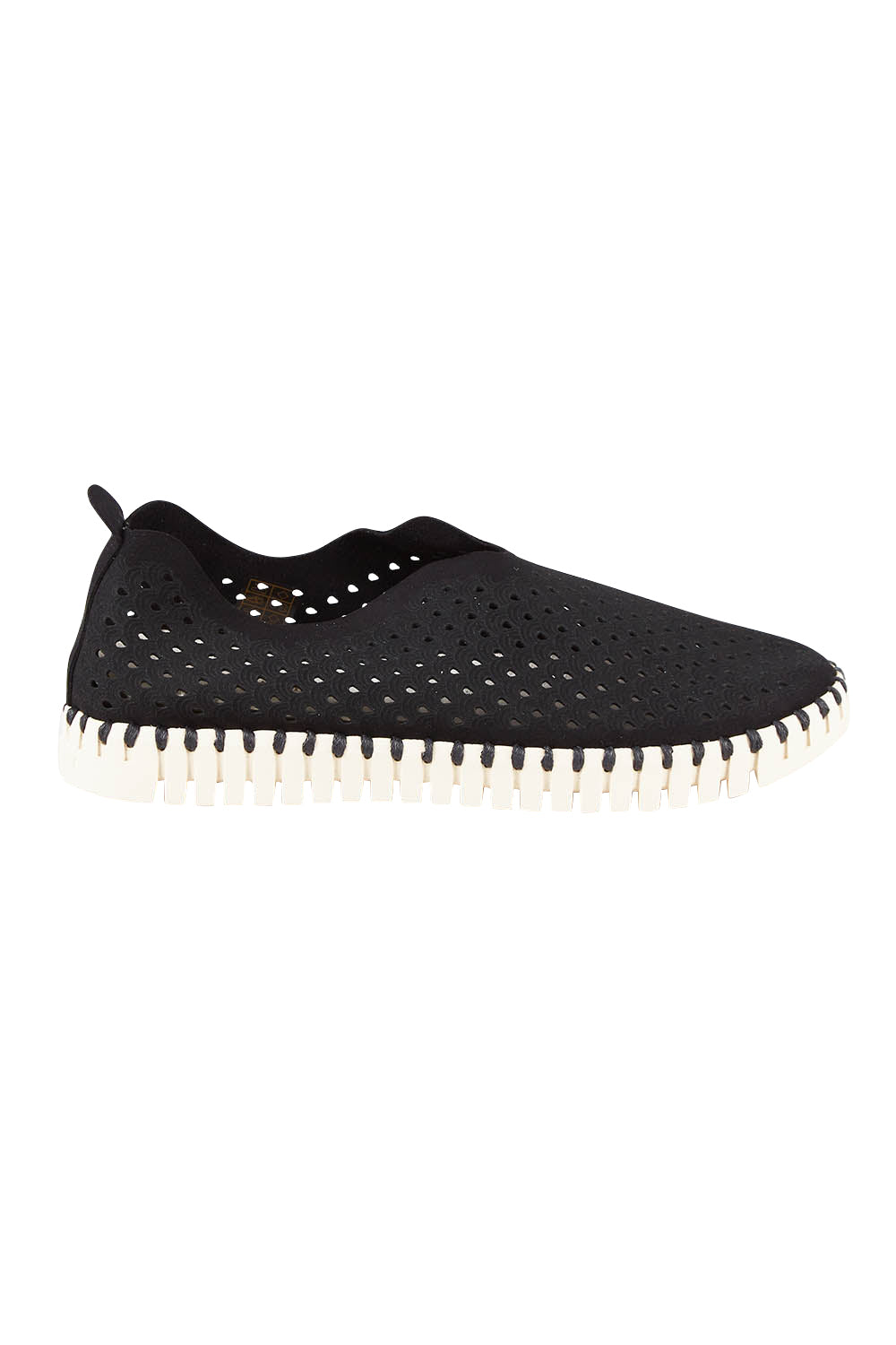 Product shot of the Tulip Sneaker in colour Black (Black), from the front