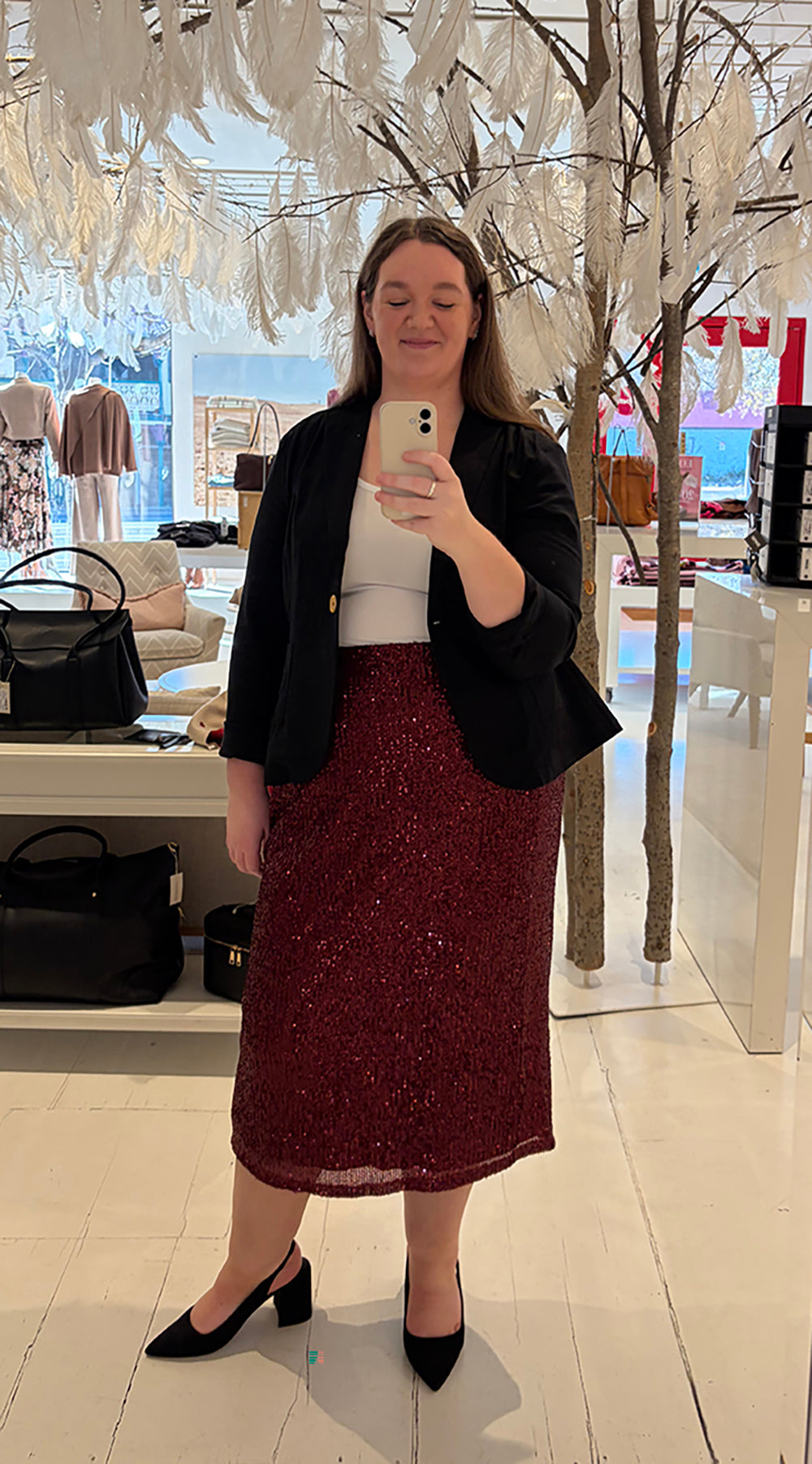 Black Blazer With Rouge Sequins