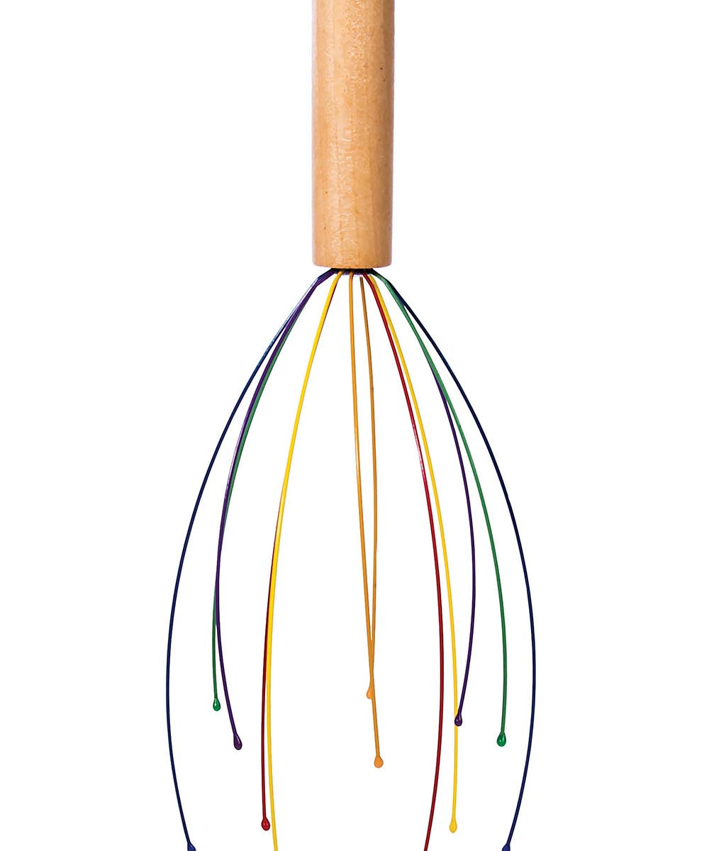 Product shot of the Rainbow Head Massager in colour Multi, detail