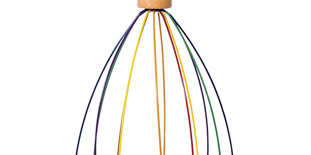 Product shot of the Rainbow Head Massager in colour Multi, detail