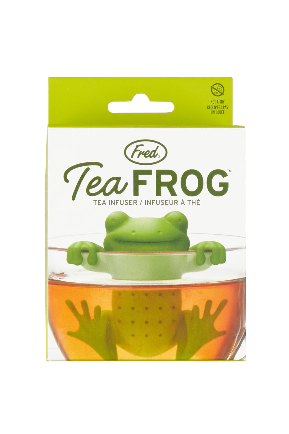 Product shot of the Tea Frog Infuser in colour Green (Green), from the front