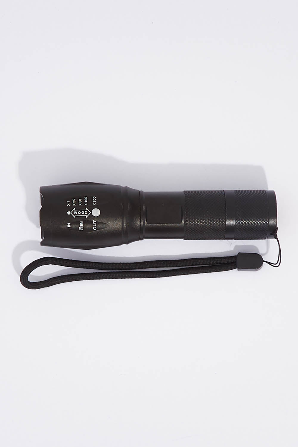A model wearing size OneSize of The Ultimate Led Zoom Flashlight in colour Black (Black), from the front, showing the whole outfit