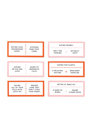 Product shot of the It's Debatable Game in colour Pinkorange, detail