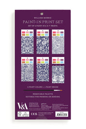 Product shot of the Galison William Morris Paint In Print Set - Multi in colour Multi, from the back