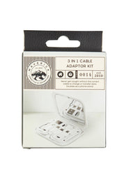 Product shot of the Multiin colourFunction 3 In 1 Cable Adapter Kit - White (White), from the front