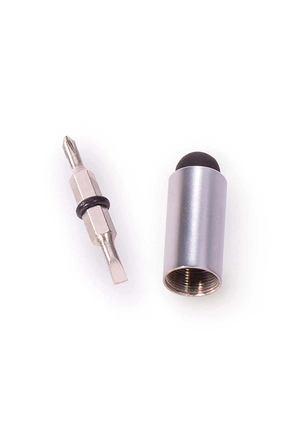 Product shot of the Maverick 6 in 1 Pen Tool - Silver in colour Silver, showing detail