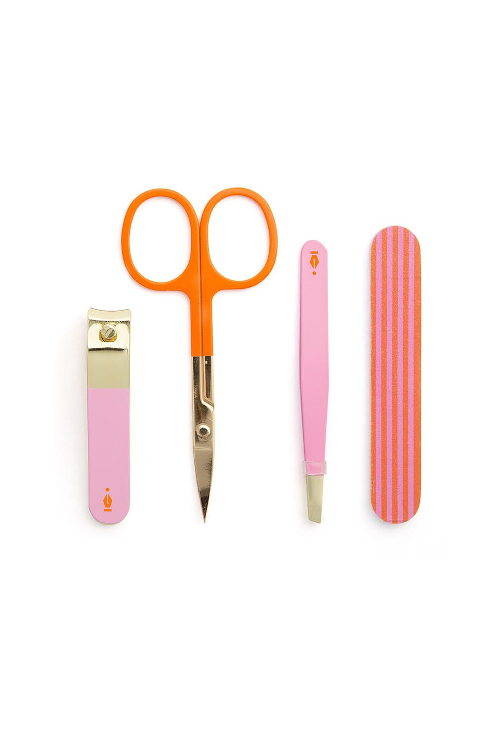 Product shot of the Travel Manicure Set - Squareprint in colour Squareprint, from the back