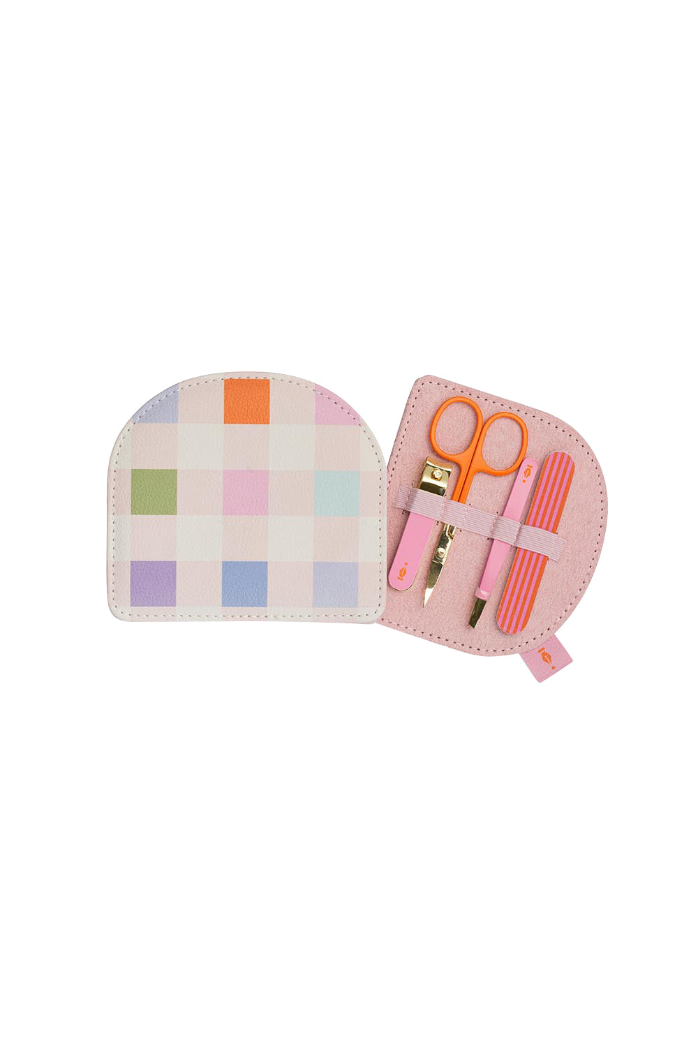Product shot of the Travel Manicure Set - Squareprint in colour Squareprint, from the front