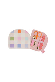 Product shot of the Travel Manicure Set - Squareprint in colour Squareprint, from the front