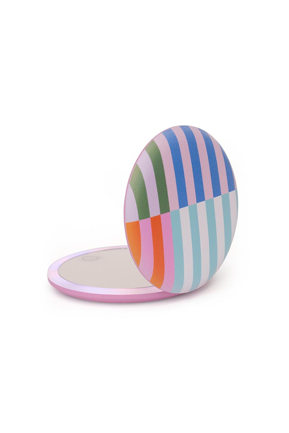 Product shot of the LED Rechargable Pocket Mirror - Lineprint in colour Lineprint, showing detail