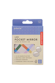 Product shot of the LED Rechargable Pocket Mirror - Squareprint in colour Squareprint, from the front