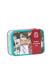 Product shot of the Flower Pressing Kit In A Tin in colour MarronMult (Red), from the front