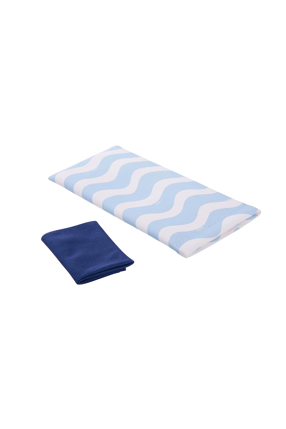 Product shot of the Fly With Me Snap Shut Glasses Case & Cloth - Blue in colour Blue, from the front