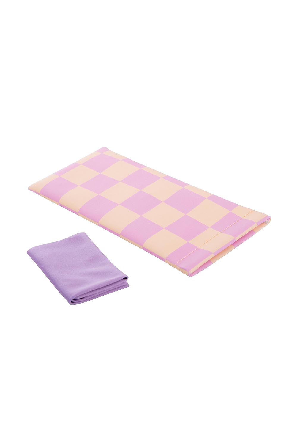 Product shot of the Fly With Me Snap Shut Glasses Case & Cloth - Purple in colour Purple, from the front