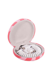 Product shot of the Fly With Me Charging Cable Adapter Set - Pink in colour Pink, from the back