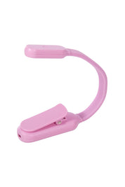 Product shot of the Flexi Clip On Rechargeable Book Light - Pink in colour Pink, showing detail