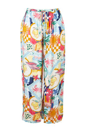 Product shot of the Cici Pants in colour Multi (White), from the front