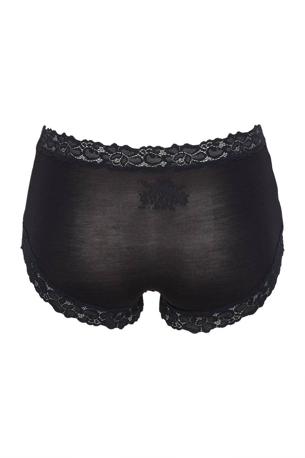 Product shot of the Parisienne Bamboo Full Brief in colour Black (Black), from the back