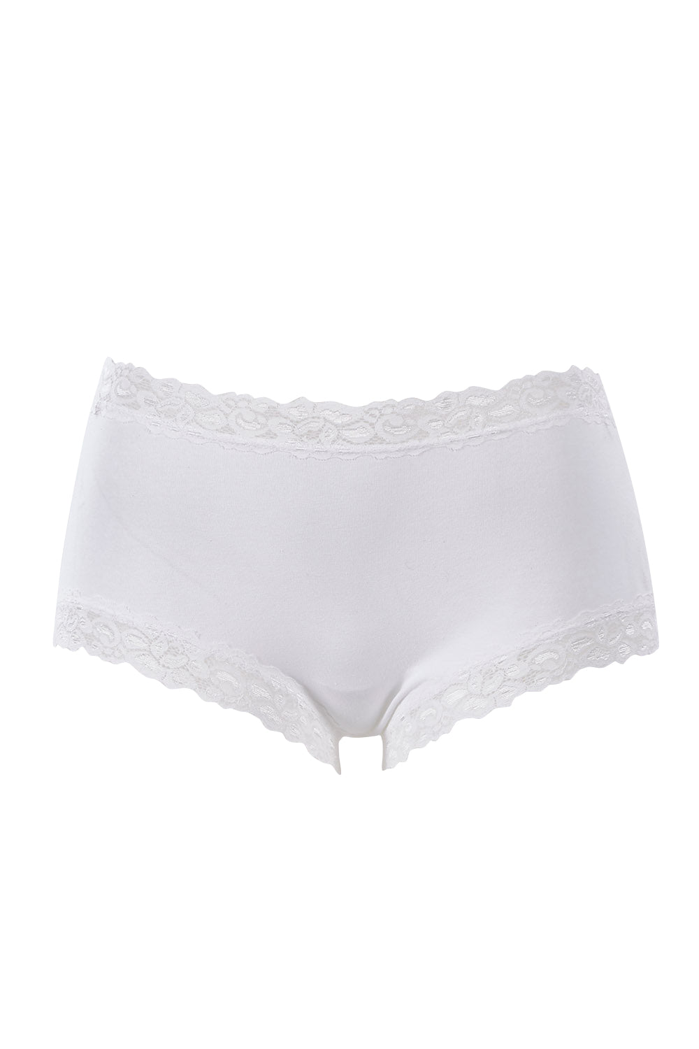 Product shot of the Parisienne Cotton Full Brief in colour White (White), from the front
