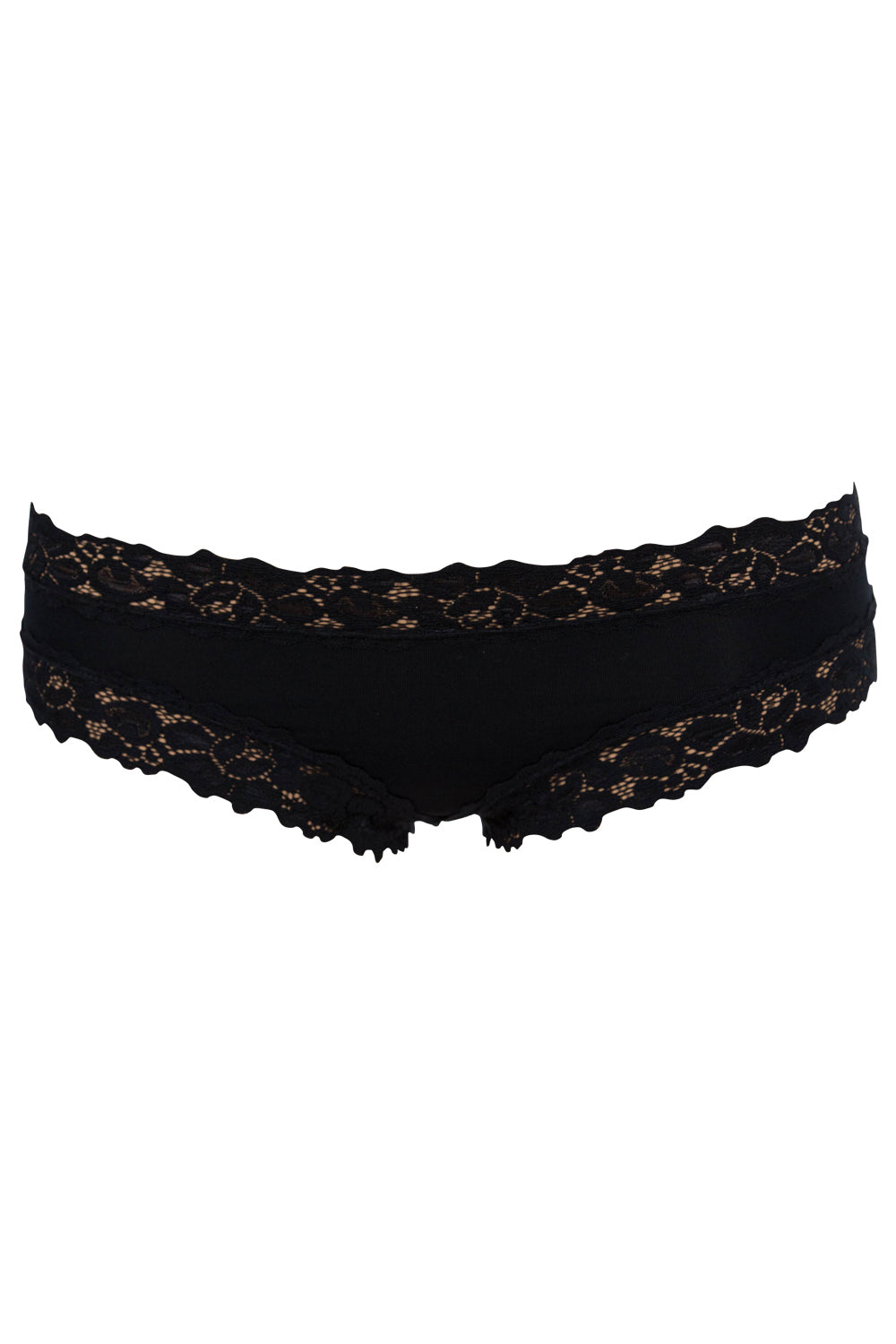 Product shot of the Parisienne Classic Cheeky in colour Black (Black), from the front
