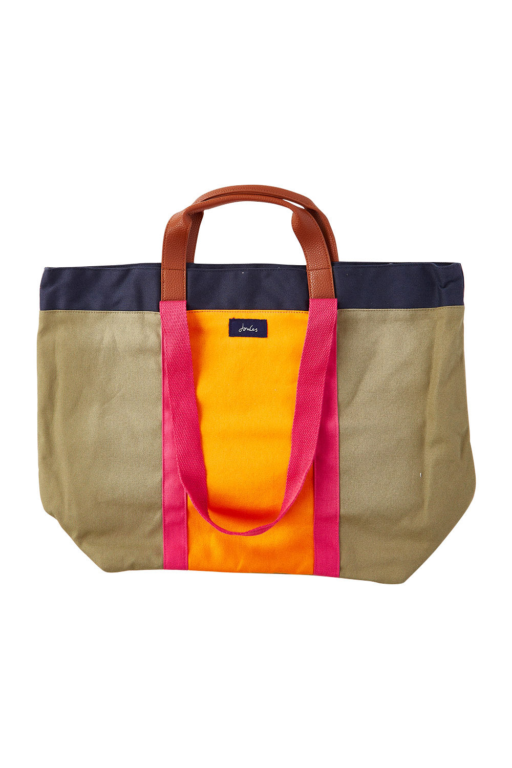 Product shot of the Zoe Canvas Tote Bag in colour Khaki (Green), from the front
