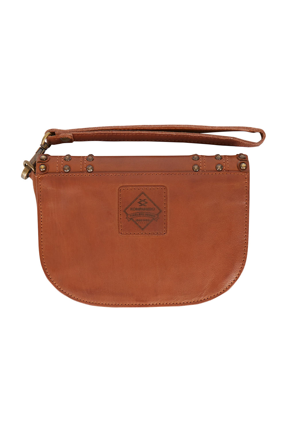 Product shot of the Saige Leather Wallet in colour Cognac, from the back