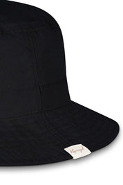 Product shot of the Tullamore Cotton Bucket Hat in colour Black (Black), detail