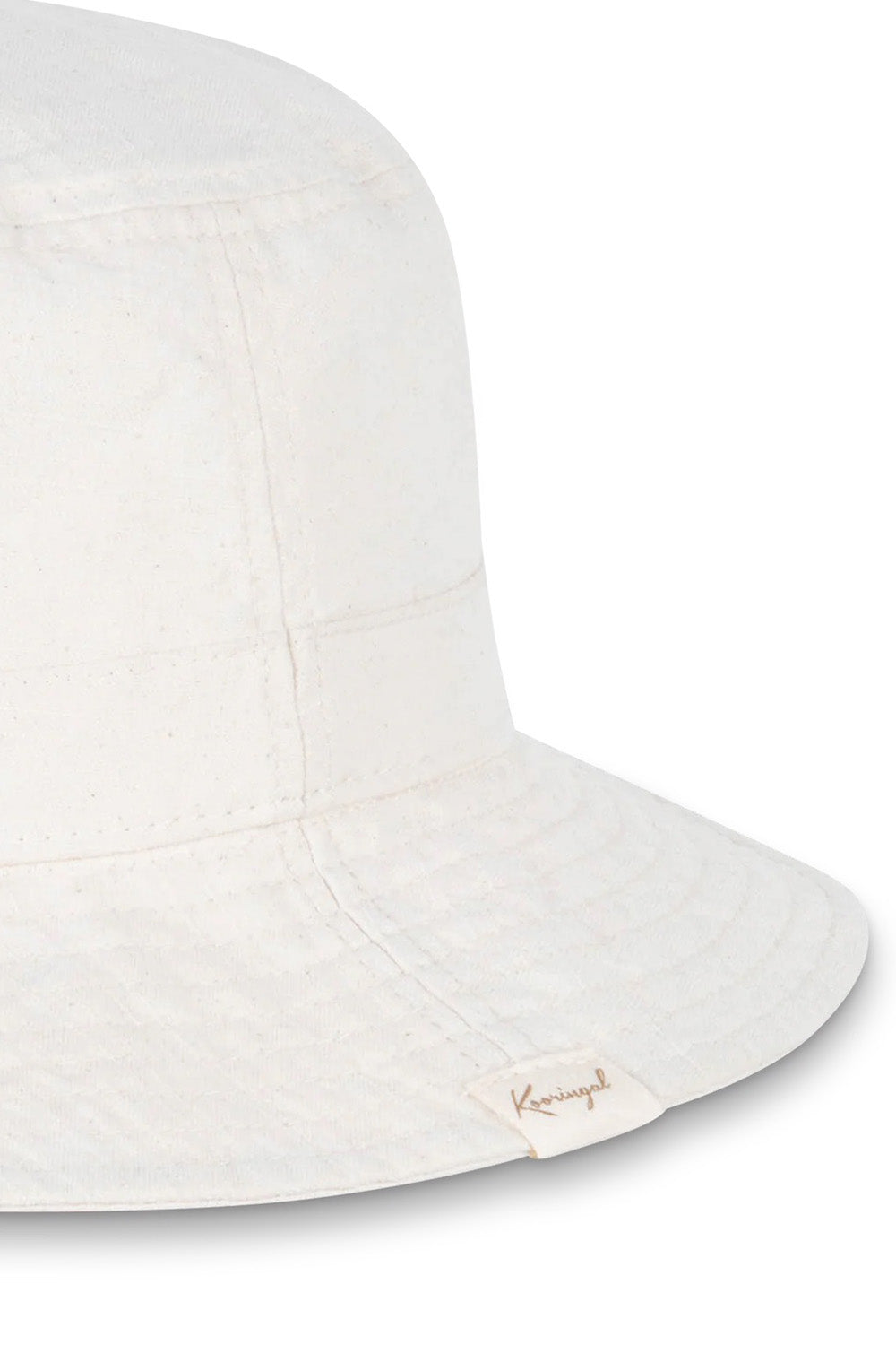 Product shot of the Tullamore Cotton Bucket Hat in colour Natural, detail