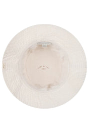 Product shot of the Tullamore Cotton Bucket Hat in colour Natural, detail