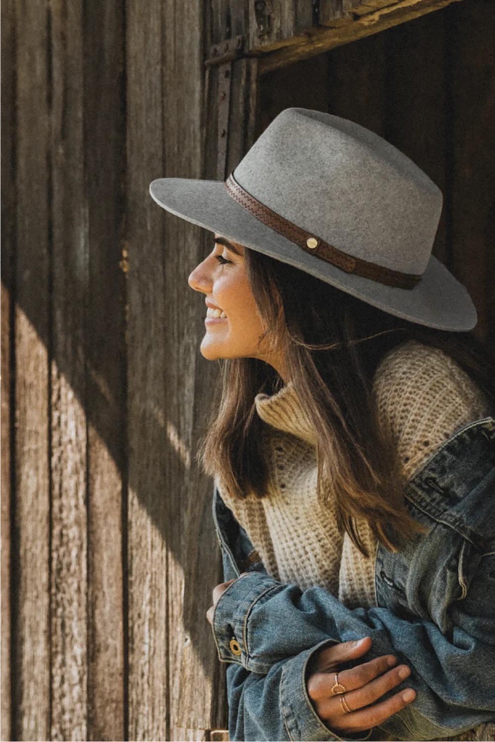 Product shot of the Kallie Merino Wool Safari Hat - Greymarle in colour Greymarle, from the front