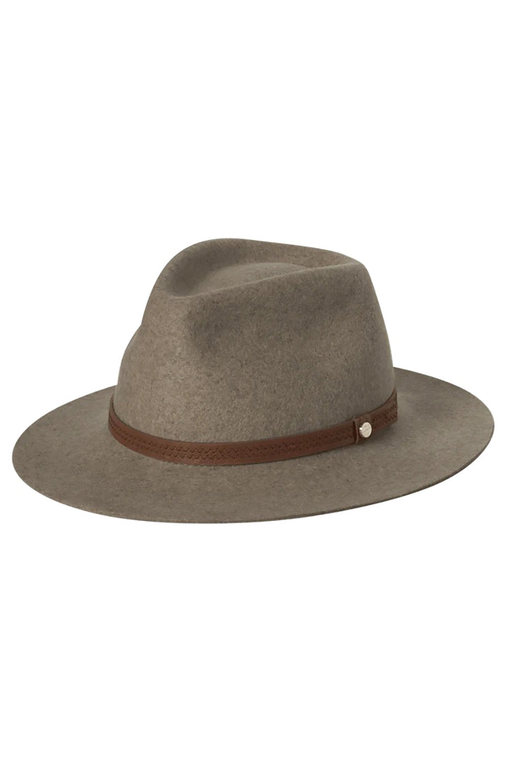 Product shot of the Kallie Merino Wool Safari Hat in colour Natural, from the front