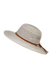 Product shot of the Scarlett Wide Brim Hat in colour GreyMarle (Grey), from the front