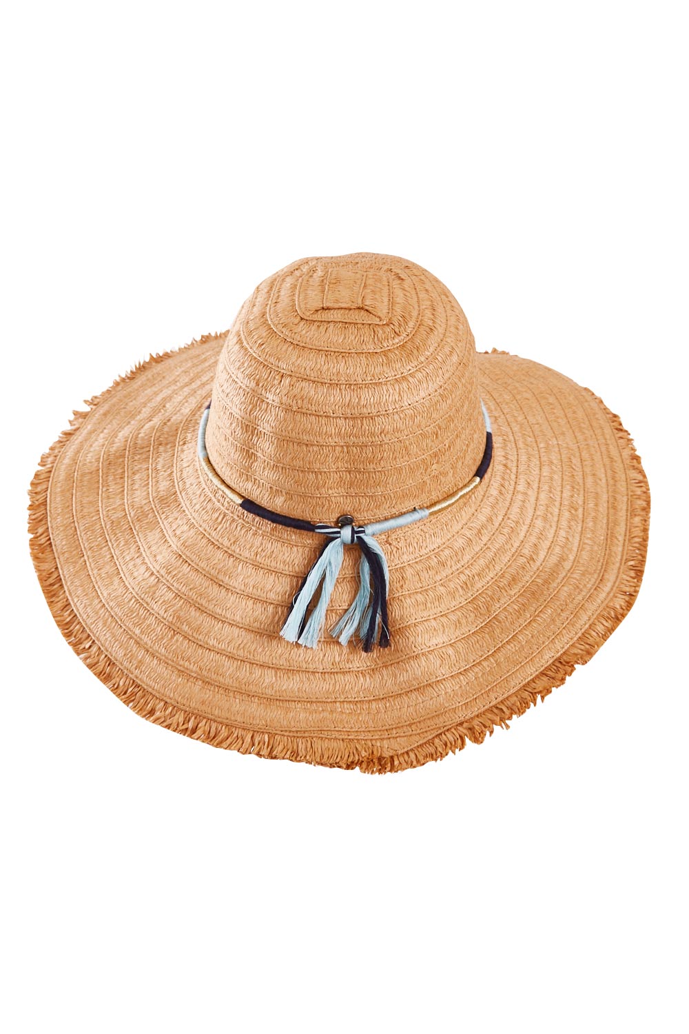 Product shot of the Kata Wide Brim Hat in colour Natural, detail
