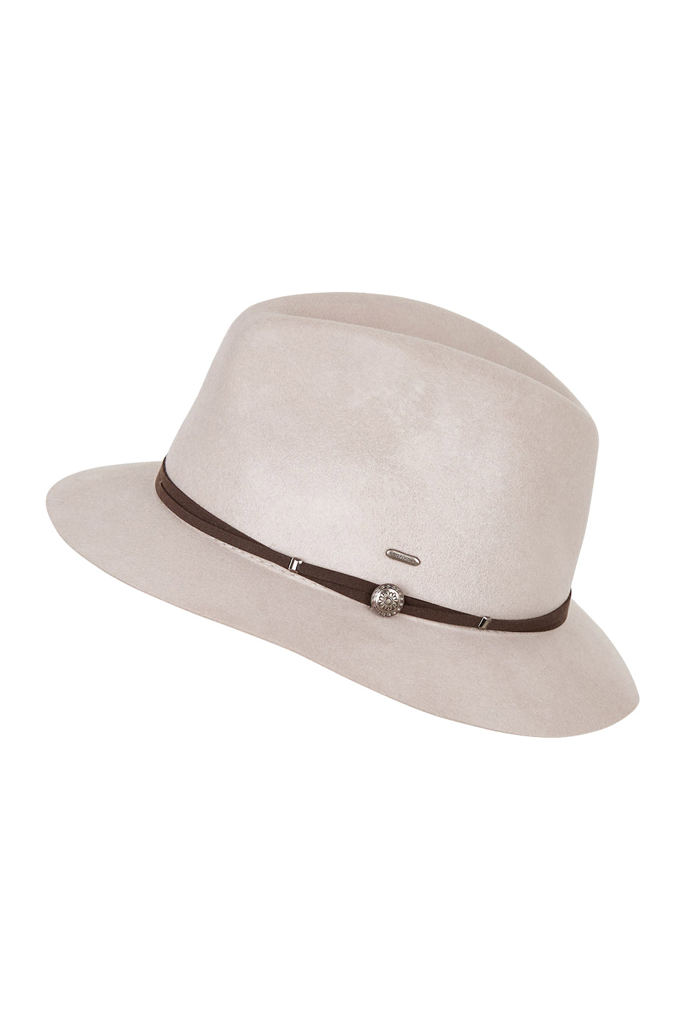 Product shot of the Matilda Mid Brim in colour Grey (Grey), from the front