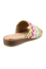 Product shot of the Ganni Slide in colour Brightmult (Pink), from the back
