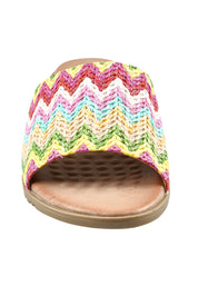 Product shot of the Ganni Slide in colour Brightmult (Pink), detail