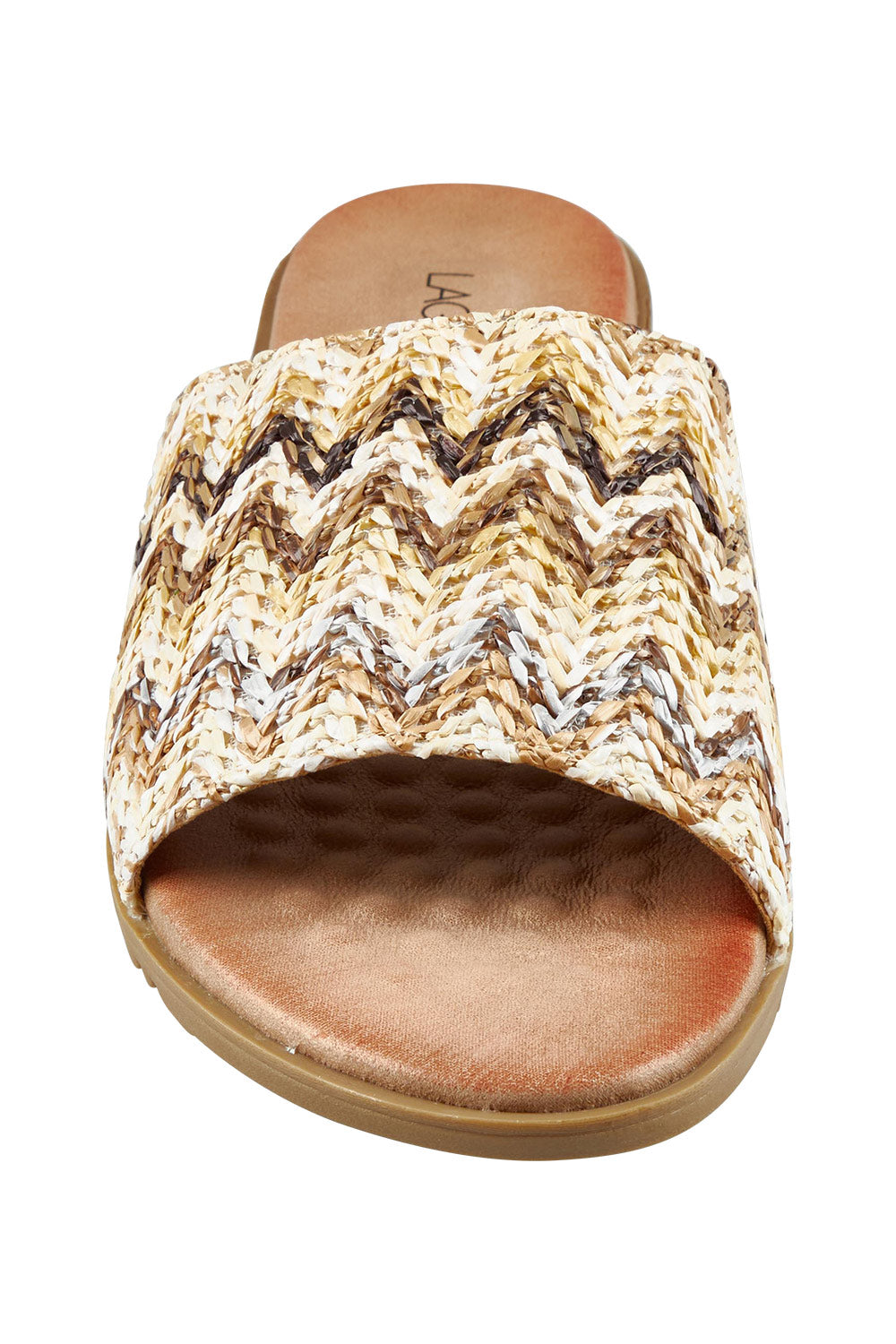 Product shot of the Ganni Slide in colour Natural, detail